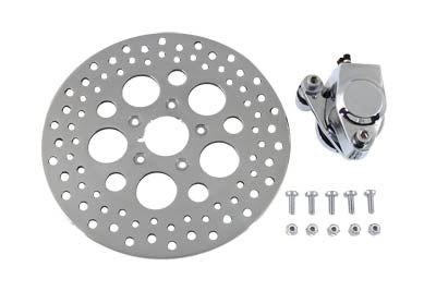 Chrome Front Left Side Caliper and 11-1/2 inch Disc Kit - V-Twin Mfg.