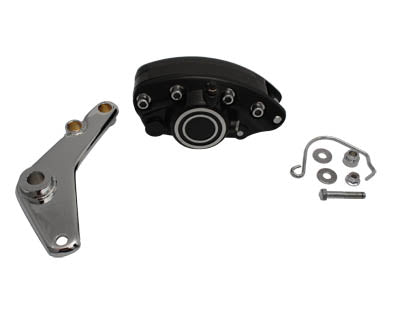 Black 1 Piston Rear Banana Caliper with Bracket - V-Twin Mfg.
