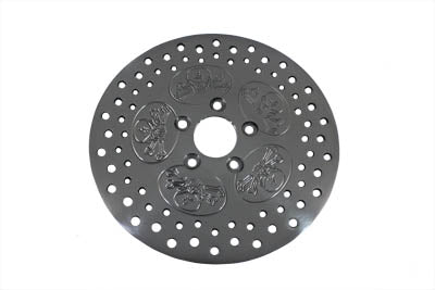 11-1/2 inch Rear Brake Disc Skull Design Polished - V-Twin Mfg.