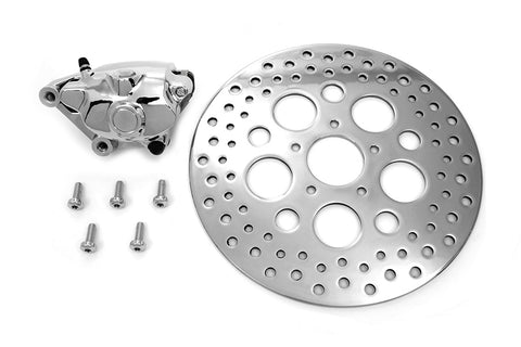 Chrome Front 4 Piston Caliper and 11-1/2 inch Disc Kit - V-Twin Mfg.