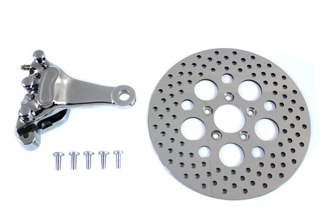 Chrome Rear 4 Piston Caliper and 11-1/2 inch Disc Kit - V-Twin Mfg.