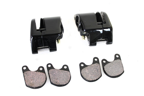 Black Front 1 Piston Caliper Set - V-Twin Mfg.