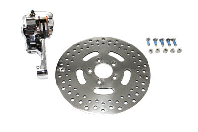 Chrome Rear Single Piston Caliper and 11-1/2 inch Disc Kit - V-Twin Mfg.