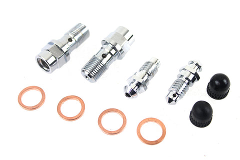 FLT Front Caliper Bleeder Screw Kit Chrome - V-Twin Mfg.