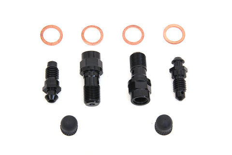 FLT Front Caliper Bleeder Screw Kit Black - V-Twin Mfg.