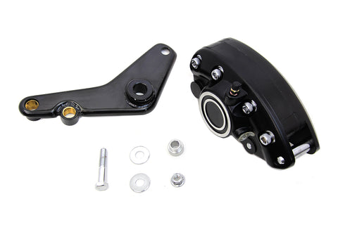 Rear Black 1 Piston Banana Caliper Kit with Bracket - V-Twin Mfg.