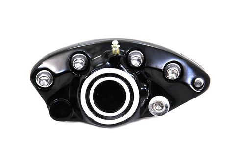 Black Rear 1 Piston Banana Caliper with Bullseye - V-Twin Mfg.