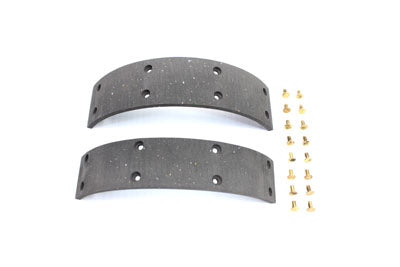Rear Brake Shoe Lining Set with Rivets - V-Twin Mfg.