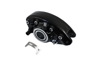 Black Rear 1 Piston Banana Caliper with Bullseye - V-Twin Mfg.