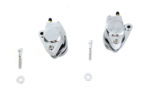 Chrome Front 1 Piston Caliper Set with Brake Pads - V-Twin Mfg.