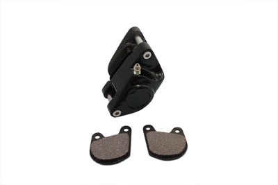 Black Front 1 Piston Left Side Caliper - V-Twin Mfg.