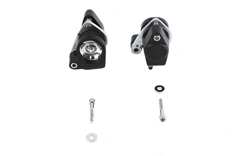 Front 1 Piston Caliper Set with Brake Pads Black - V-Twin Mfg.