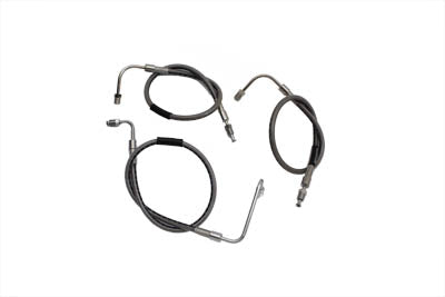 Stainless Steel Front Brake Hoses 23-3/4 inch and 21 inch - V-Twin Mfg.