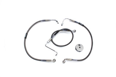 Stainless Steel Front Brake Hoses 22-5/8 inch and 19-1/2 inc - V-Twin Mfg.