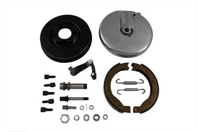 Front Brake Backing Plate Kit Left Side Black - V-Twin Mfg.