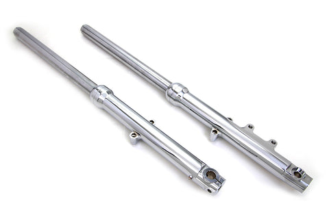 39mm Fork Slider Assembly Single Disc with Chrome Sliders - V-Twin Mfg.
