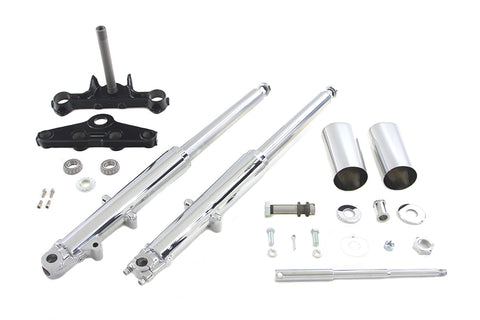 41mm Chrome Fork Assembly with Chrome Sliders - V-Twin Mfg.