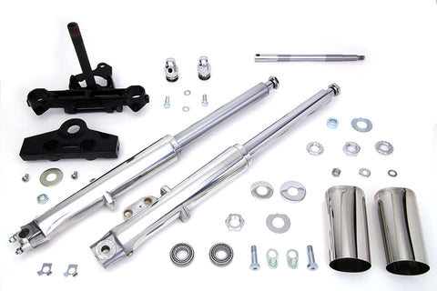 41mm Adjustable Fork Tube Assembly with Polished Sliders - V-Twin Mfg.