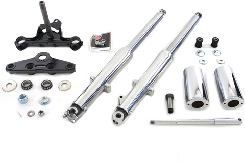 Fork Assembly with Polished Sliders Right Side Drum Brake - V-Twin Mfg.