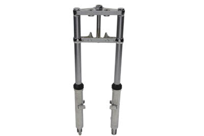 Fork Assembly with Polished Sliders 12 inch Over Stock - V-Twin Mfg.