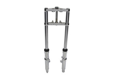 Fork Assembly with Chrome Sliders 4 inch Over Stock - V-Twin Mfg.