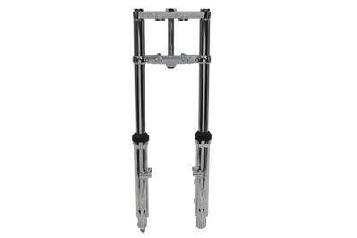 Fork Assembly with Chrome Sliders 4 inch Over Stock - V-Twin Mfg.