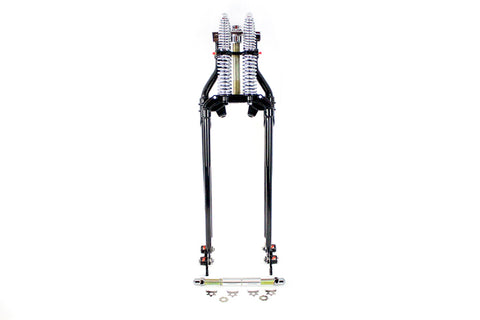 24 inch Spring Fork Kit Offset Black - V-Twin Mfg.