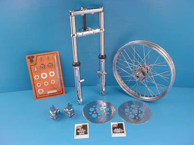 Fork Assembly with Chrome Sliders 21 inch Wheel - V-Twin Mfg.