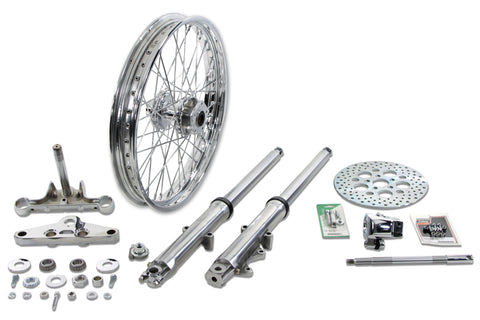 Fork Assembly with Polished Sliders 21 inch Wheel - V-Twin Mfg.