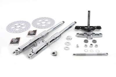 Fork Assembly with Chrome Sliders - V-Twin Mfg.