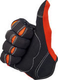 BILTWELL Moto Gloves - Orange/Black - Large 1501-0106-004