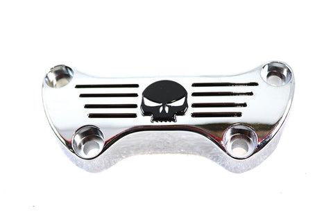 Skull Riser Top Clamp Chrome with Long Skirt - V-Twin Mfg.