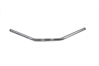 Flat 1 inch Drag Handlebar with Indents Chrome - V-Twin Mfg.