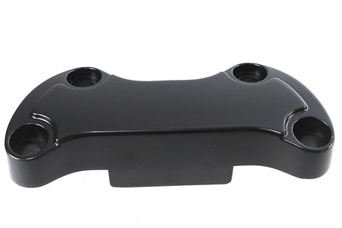 Black Smooth Handlebar Clamp Cover with Skirt - V-Twin Mfg.