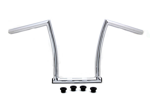 13 inch Chrome ChiZeled Z-Bar Handlebar with Indents - V-Twin Mfg.