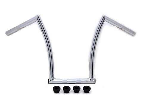 15 inch Chrome ChiZeled Z-Bar Handlebar with Indents - V-Twin Mfg.