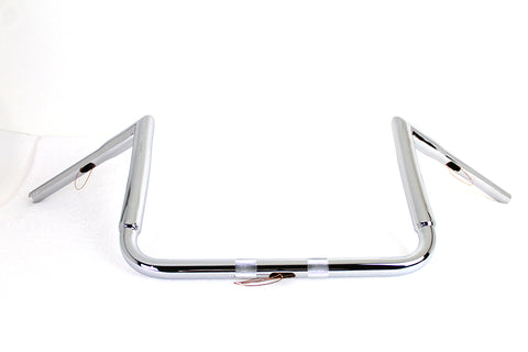 12 inch Chrome ChiZeled Z-Bar Handlebar without Indents - V-Twin Mfg.