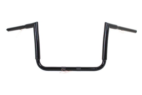 12 inch Black ChiZeled Z-Bar Handlebar without Indents - V-Twin Mfg.