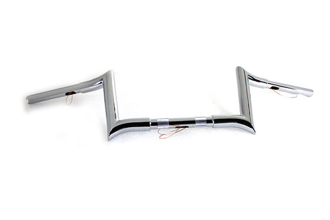 8 inch Chrome Z-Bar Handlebar with Indents - V-Twin Mfg.
