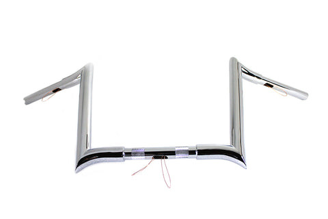 12 inch Chrome Z-Bar Handlebar with Indents - V-Twin Mfg.