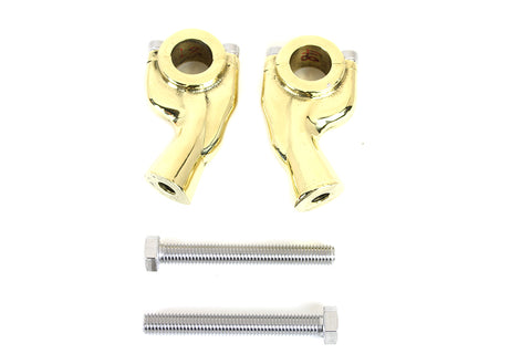 1 inch Smooth Pullback Riser Set Brass Sand - V-Twin Mfg.