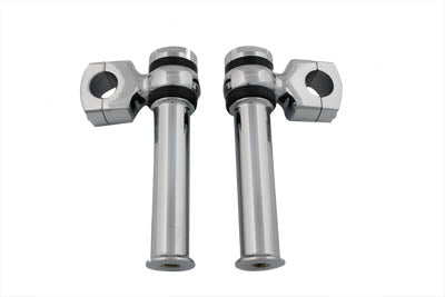 5-1/4 inch Offset Dog Bone Riser Set Chrome - V-Twin Mfg.