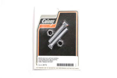 Chrome Rear Axle Adjuster Screw and Lock Nut Kit - V-Twin Mfg.