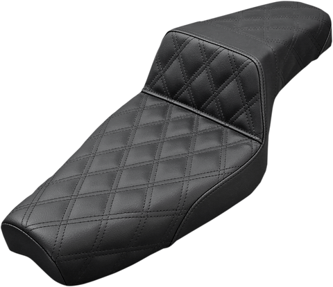 SADDLEMEN Step-Up Seat - Full Lattice Stitch - Black - XL 807-03-175