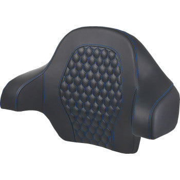 SADDLEMEN Tour Pack Backrest Pad - Honeycomb - Blue Stitching - FL '14-'24 814-07-15101