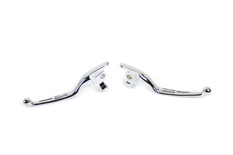 M8 Chrome 3-Slot Hand Lever Set with Pin - V-Twin Mfg.