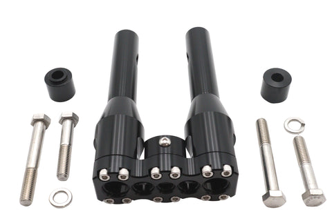 Wyatt Gatling 8 inch Baron Style Riser Set Black - V-Twin Mfg.