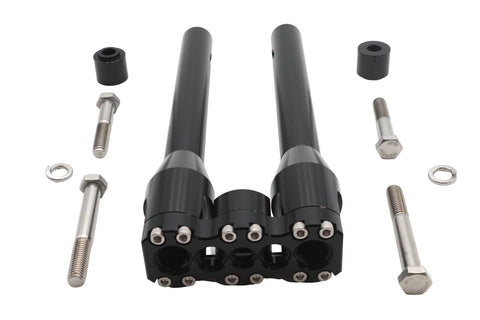Wyatt Gatling 12 inch Baron Style Riser Set Black - V-Twin Mfg.