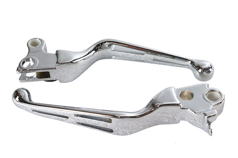 Chrome Slotted Hand Lever Set - V-Twin Mfg.