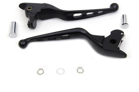 Black Drilled Hand Lever Set - V-Twin Mfg.